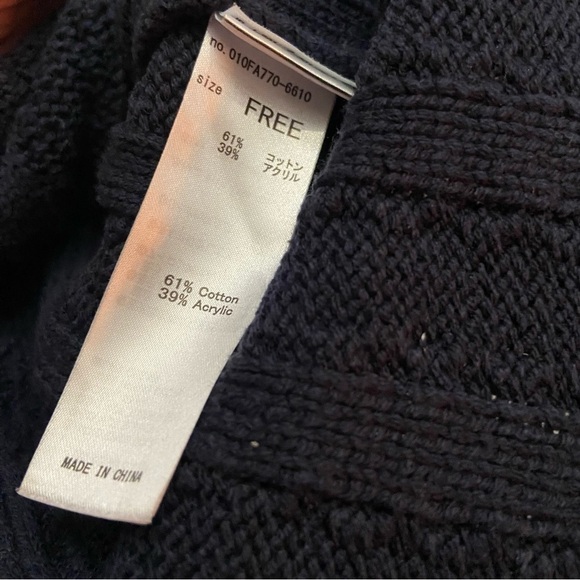 Moussy Ribbed V-Neck Crop ribbed Sweater One Size navy 28184 - Picture 4 of 9